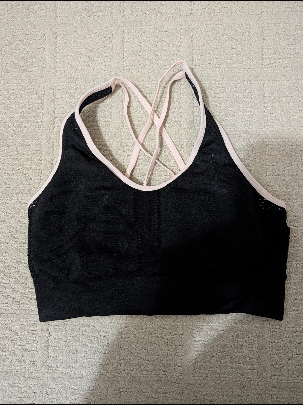 Black & Pink Strappy Sports Bra - Women Intimates